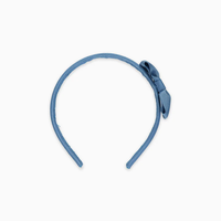 girls small bow headband dusty blue