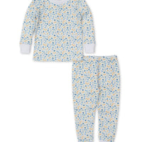 girls blue floral fantasy snug pajama set