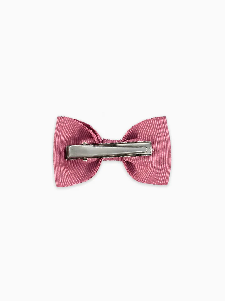 small bow clip C dusty pink