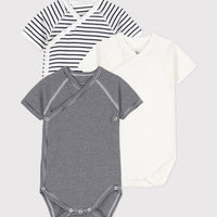 baby boy navy 3 pk ss crossover bodysuits