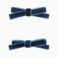 small velvet bow pair C navy