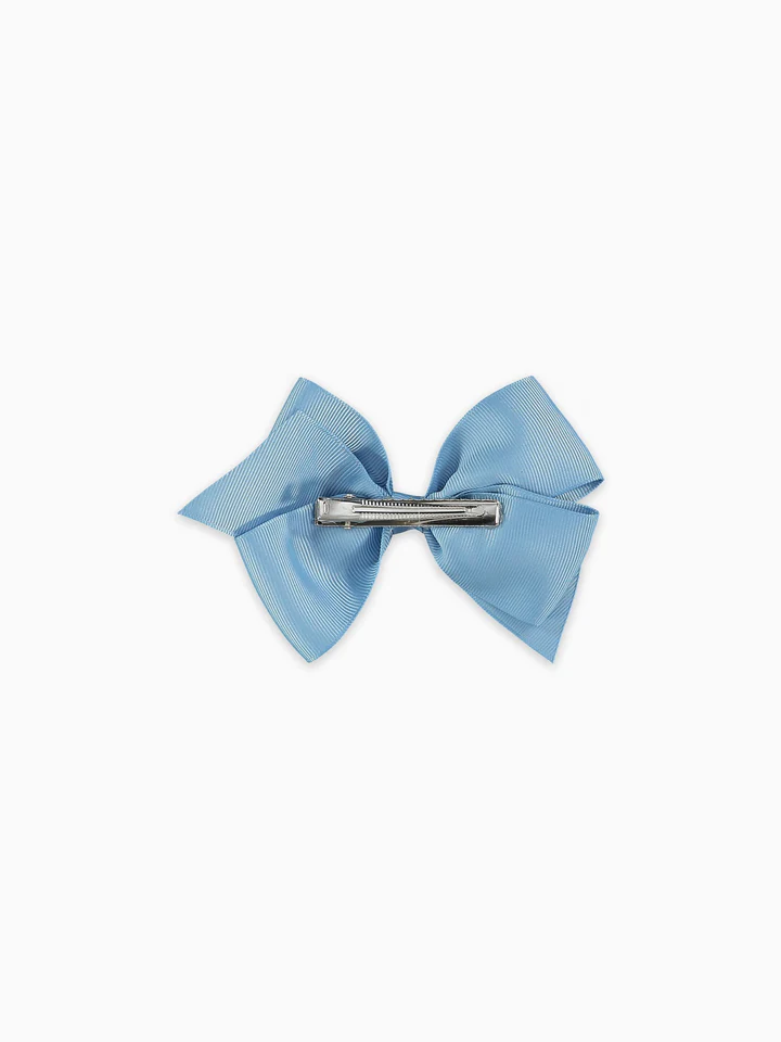 girls big bow clip dusty blue