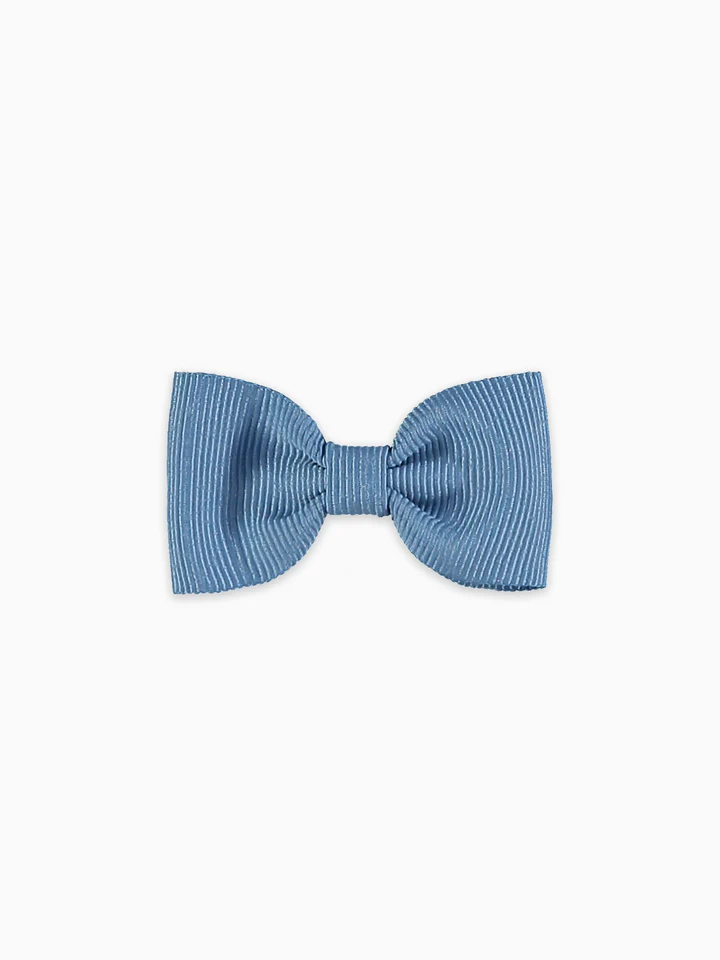 small bow clip C dusty blue