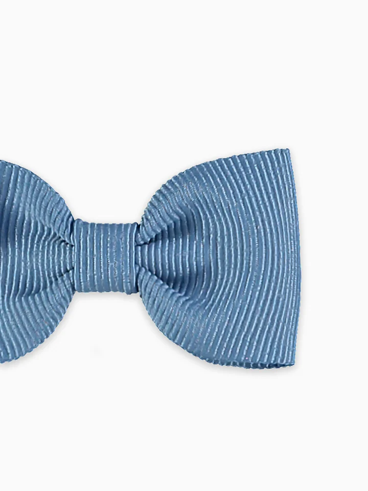 small bow clip C dusty blue