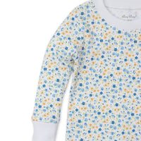 baby girl blue floral pajama set