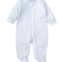 striped zip footie
