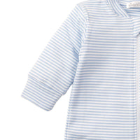 striped zip footie