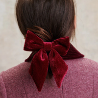 big velvet burgundy bow clip