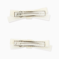 small velvet bow pair C white