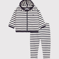 boys navy white 2pc hoodie & pant set