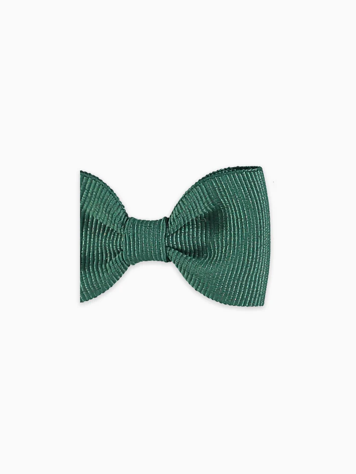 small bow clip C dark green