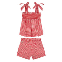 smocked short set