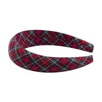wide headband red tartan