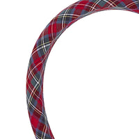 wide headband red tartan