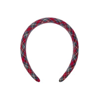 wide headband red tartan
