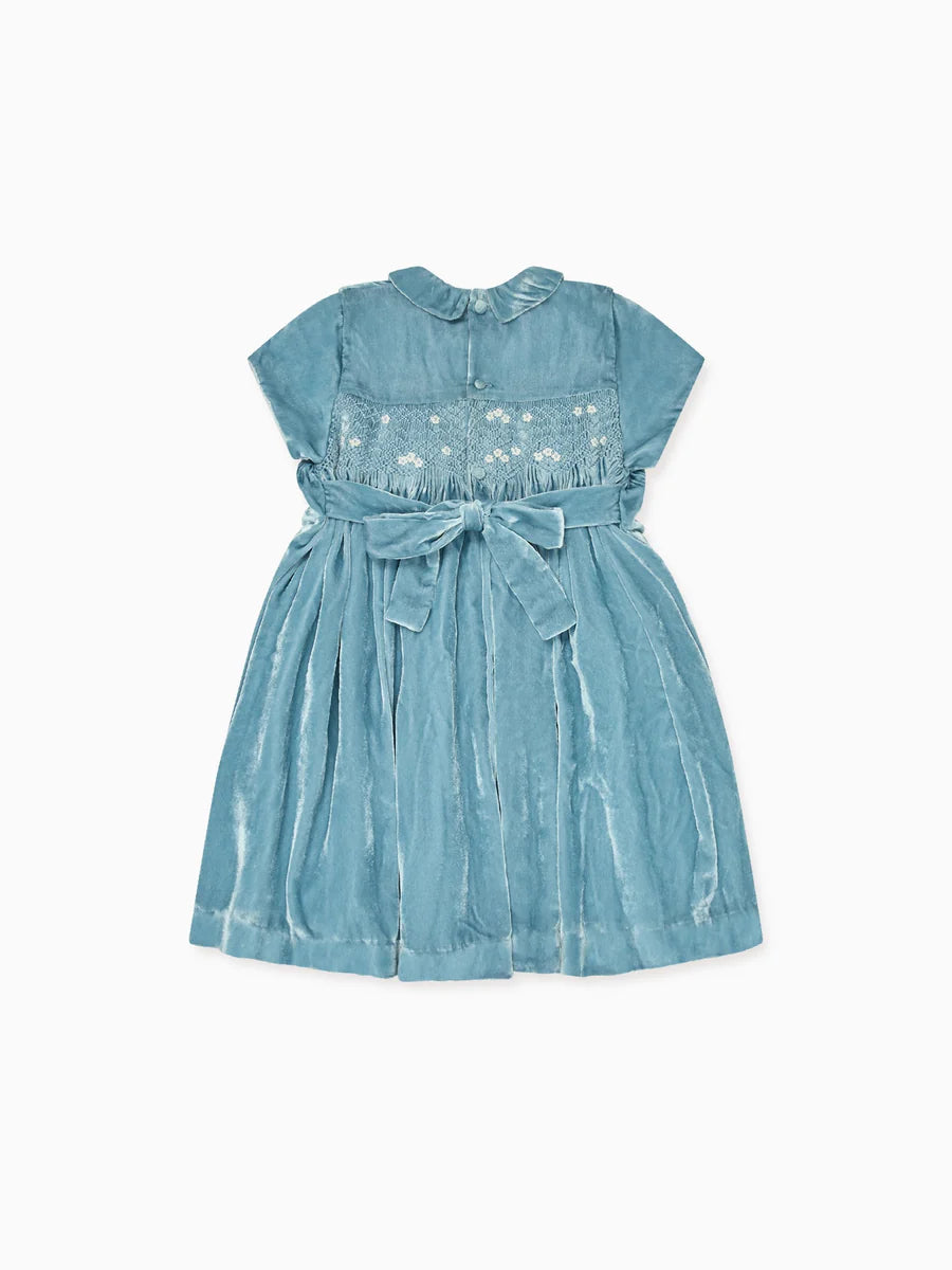 marcita velvet smocked dress