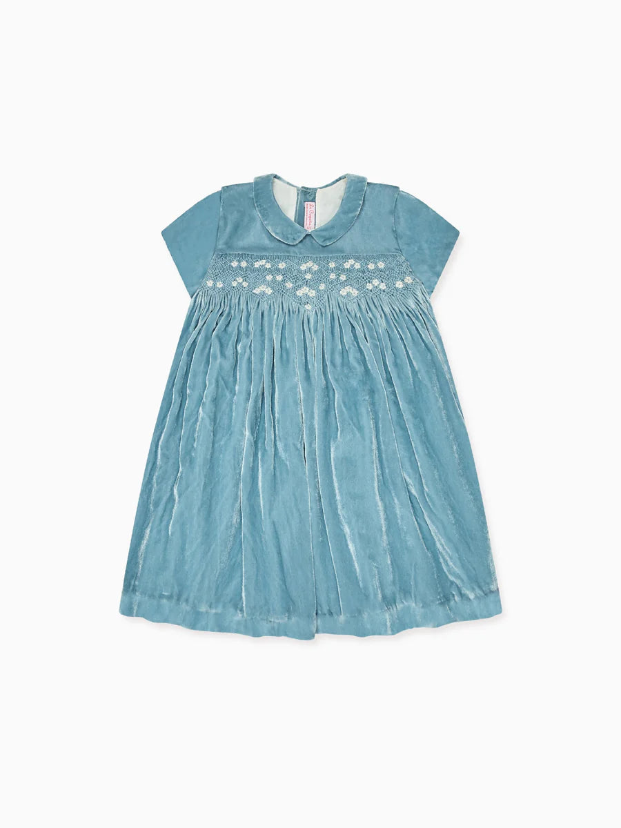 marcita velvet smocked dress