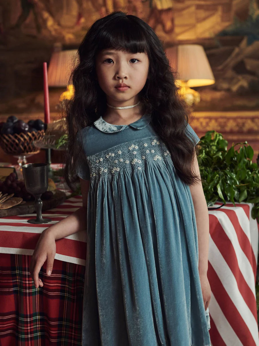 marcita velvet smocked dress