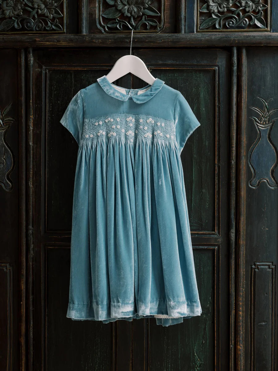 marcita velvet smocked dress