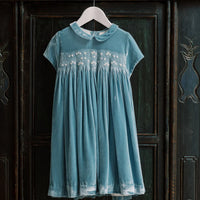 marcita velvet smocked dress