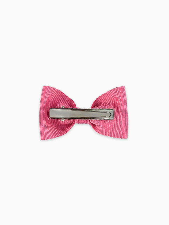 small bow clip fuchsia