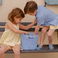 quilted easter bucket blue gingham