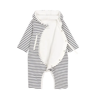stripe hooded coverall