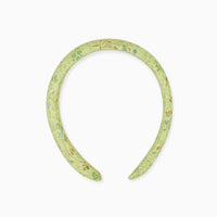 wide headband green floral