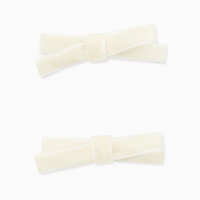 small velvet bow pair C white