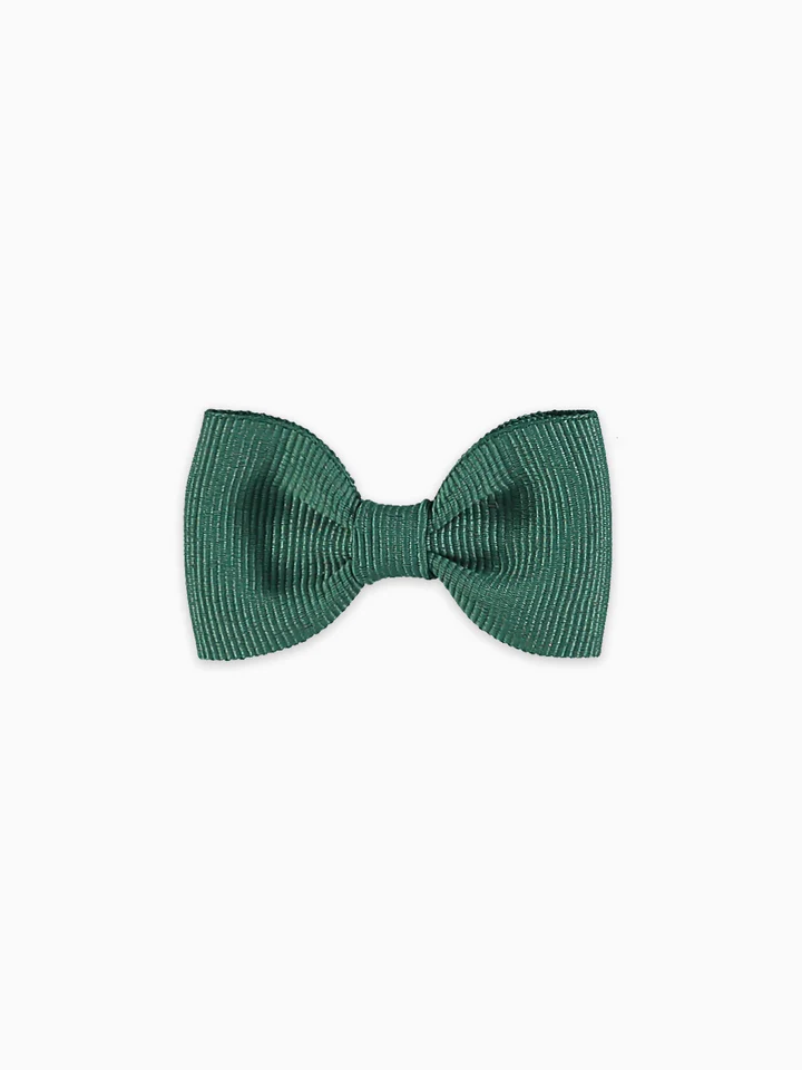 small bow clip C dark green