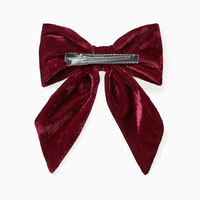 big velvet burgundy bow clip