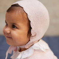 baby pink abril cashmere bonnet