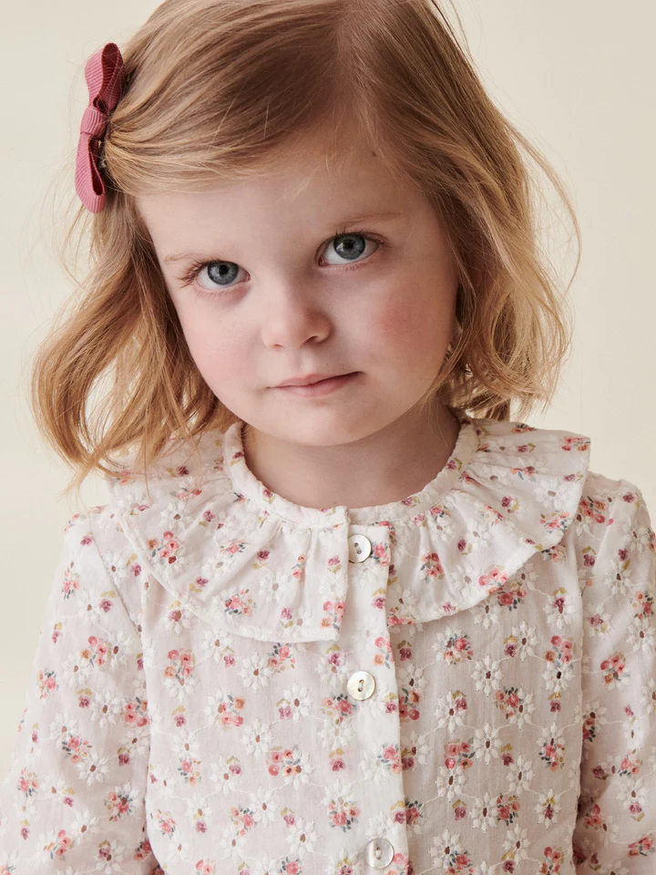 small bow clip C dusty pink