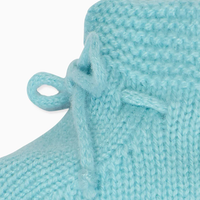 baby sage green evita cashmere booties