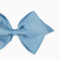 girls big bow clip dusty blue