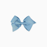 girls big bow clip dusty blue