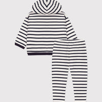boys navy white 2pc hoodie & pant set