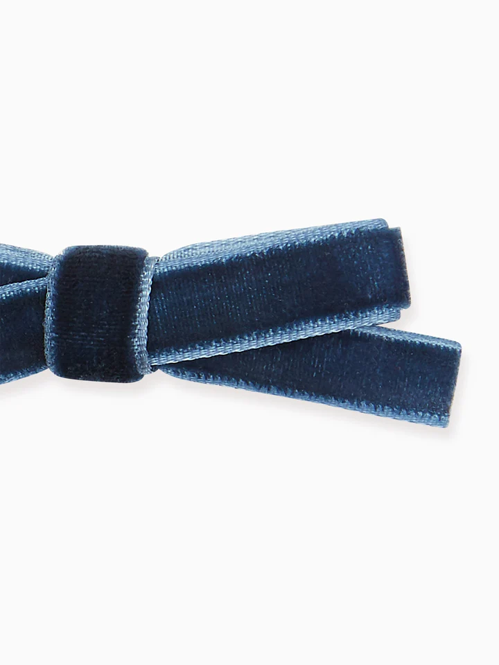 small velvet bow pair C navy