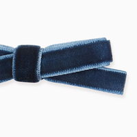 small velvet bow pair C navy