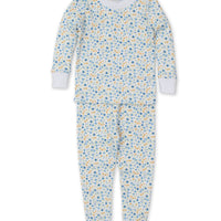girls blue floral fantasy snug pajama set