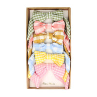 gingham hair bows