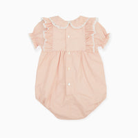 neva rompersuit pink polkadot
