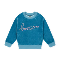 velour sweatshirt bleu sorbonne