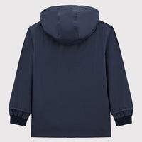 hooded rain jacket navy