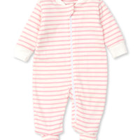striped zip footie