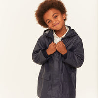 hooded rain jacket navy