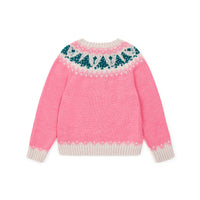 tree jacquard pullover rose pompom