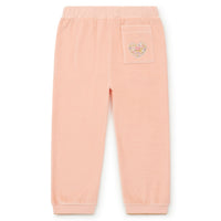 girls velvet logo pant