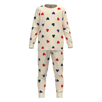baby heart print ls loungewear white multi