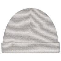 baby beanie stripe grey cream